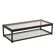 Antique wicker coffee table with double glass top, 20th century
