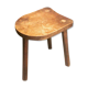 Brutalist wooden milking stool made of solid wood