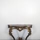 Console Louis XV en bois doré sculpté dessus marbre rouge
