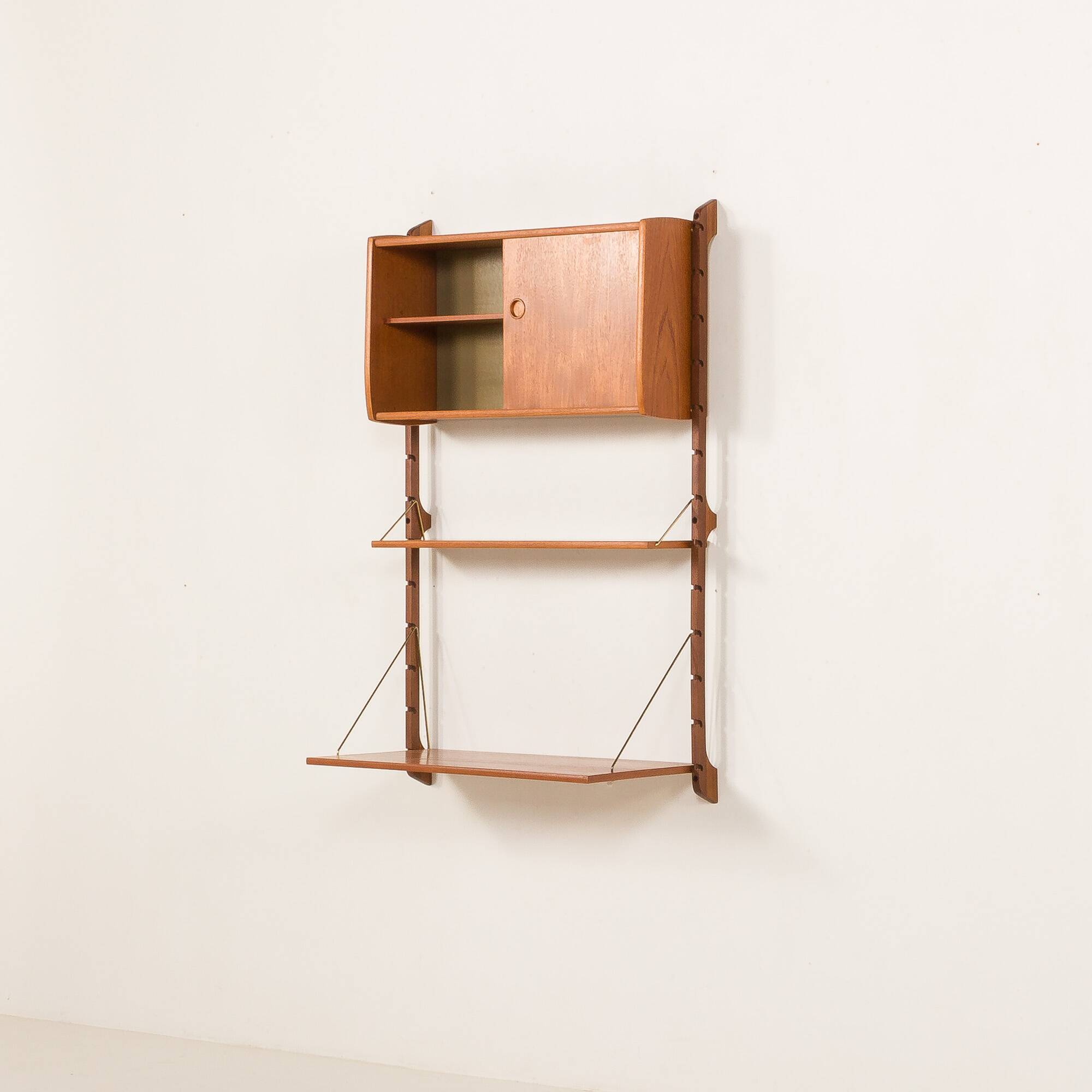 Scandinavian home office teak wall unit model Ergo by John Texmon, Norway