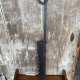 Ancienne crémaillère cuisson cheminée fer forge noir xixe vintage