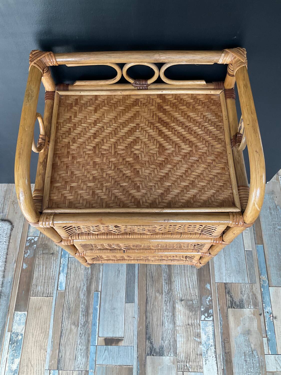 Vintage rattan chiffonier