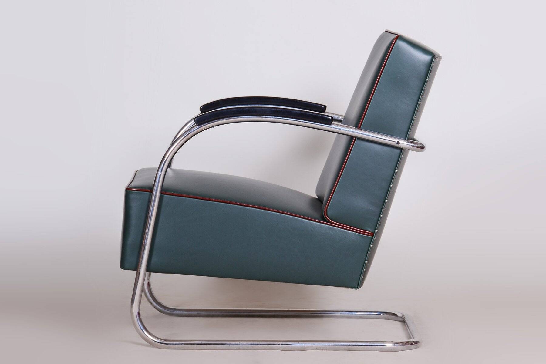 Bauhaus Chrome & Leather Armchair from Mücke-Melder, 1930s