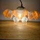 "Oriental Tulips" light suspension - blown glass in pink-orange