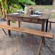 Pair of brutalist wooden benches – 70s design style