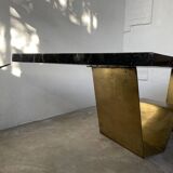 Addor 60s sculptural marble and brass coffee table