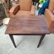 Small patinated solid wood side table with tapered legs - 1900