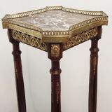 Auxiliary table made of wood, marble and brass, France 1950