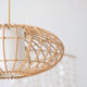 Vintage pendant lamp with oval rattan lampshade