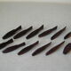 Set of 12 cutlery wooden knife rests carved in the shape of fish tableware