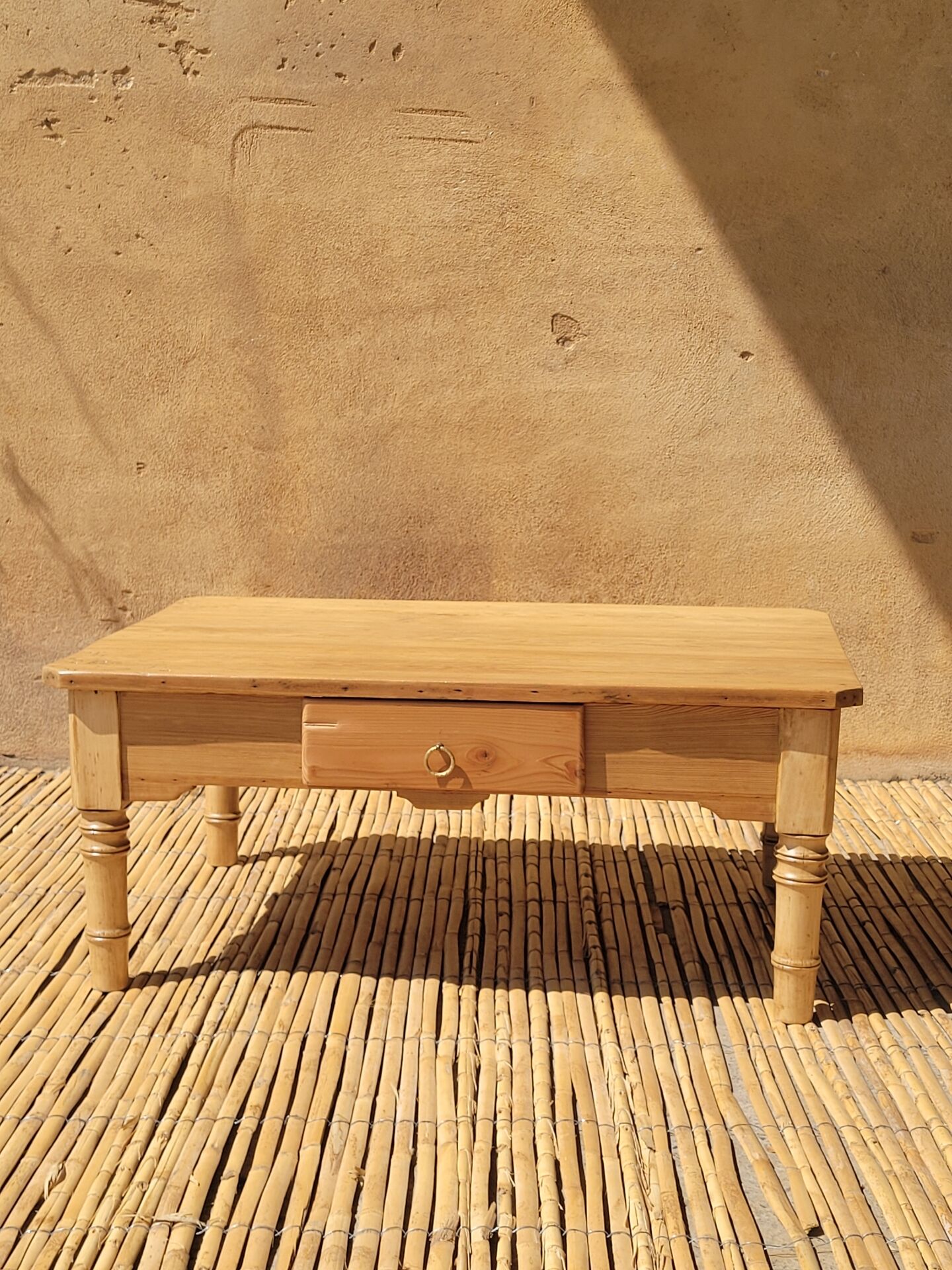 Bamboo coffee table - refurbished - unique piece
