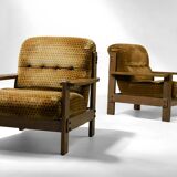 Brutalist Armchair Pair - Vintage 1950s 1960s