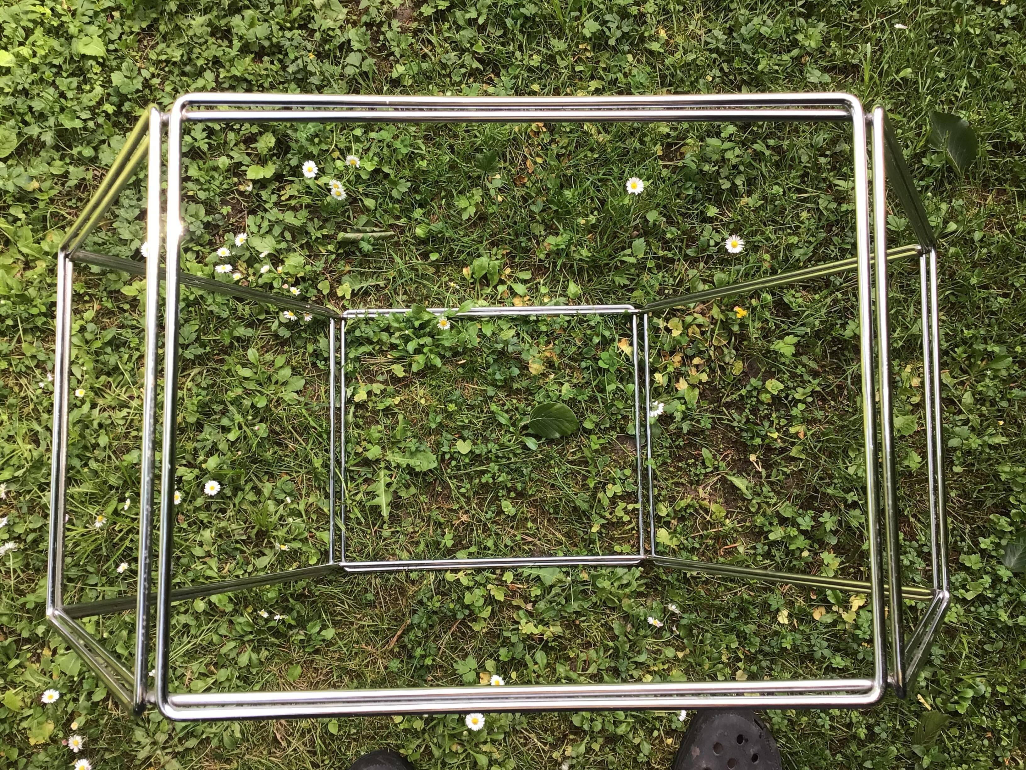 Metal and glass coffee table