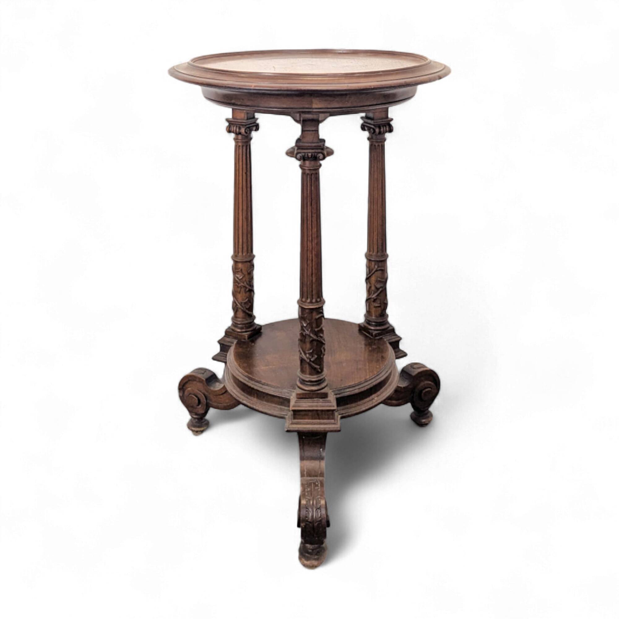 Walnut pot stand table