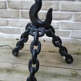 Floor lamp "chain" brutalist steel