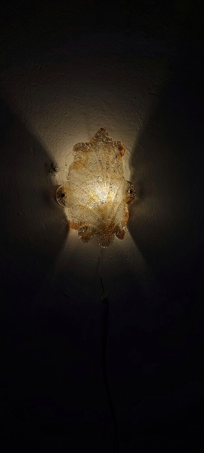 Murano glass wall light. Italy, 1960s.