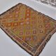 Geometric Turkish Handwoven Kilim Rug sku1628