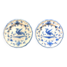 2 assiettes faience de Moustiers - décor bleu dans le goût du XVIIIe