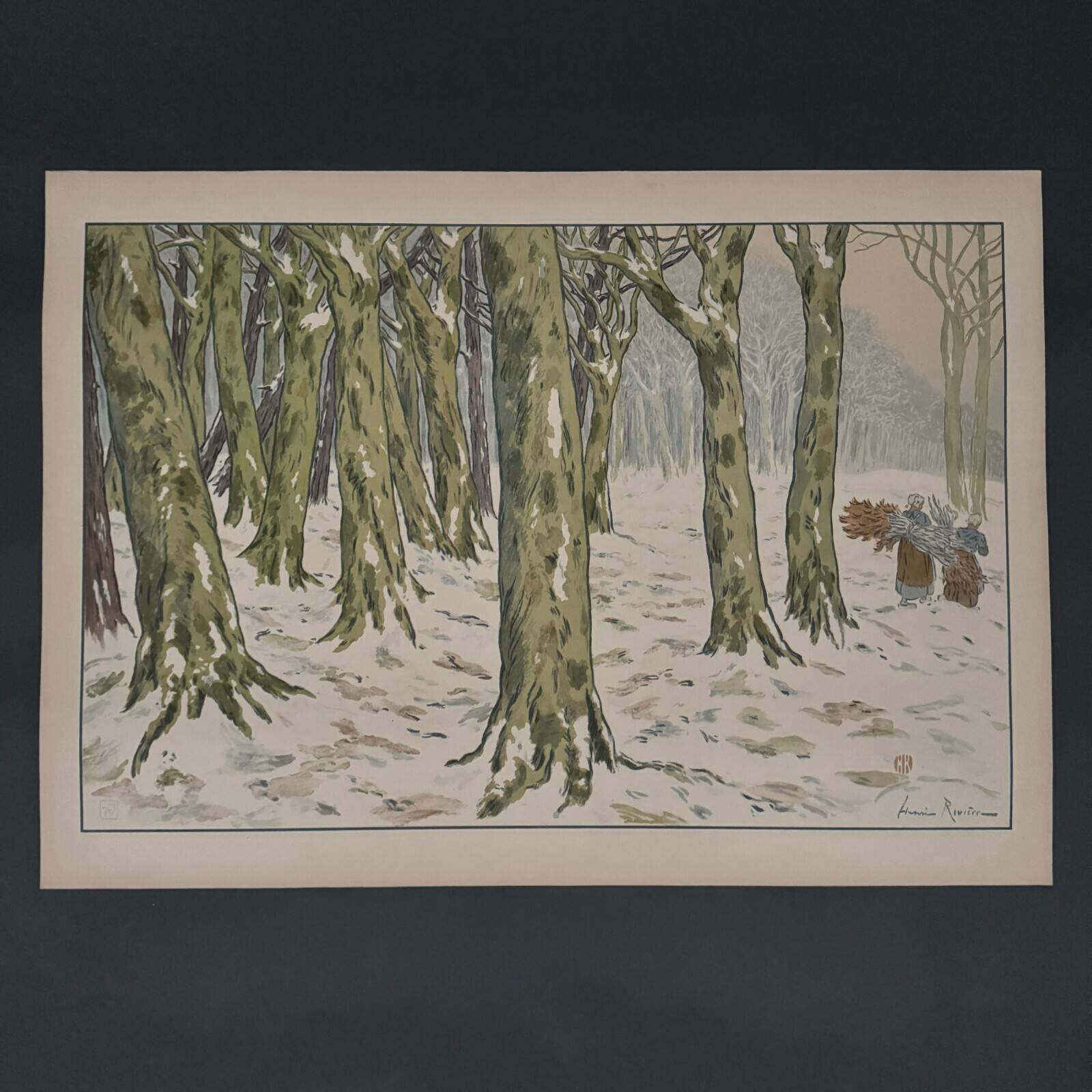 Lithograph by Henri Rivière Aspects of Nature - Winter Woods