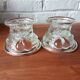 Pair of vintage clear glass double-function candlesticks, candle holders