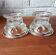 Pair of vintage clear glass double-function candlesticks, candle holders