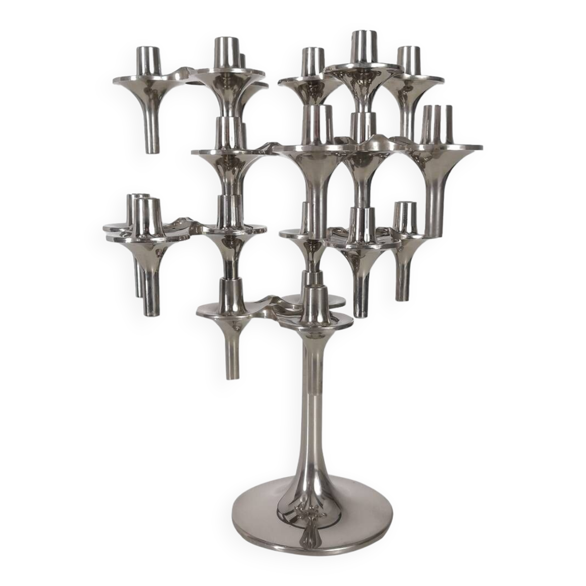 Set of 7 BMF "Orion" candle holders with foot