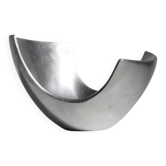 Bol profond contemporain asymétrique en aluminium poli, moyen