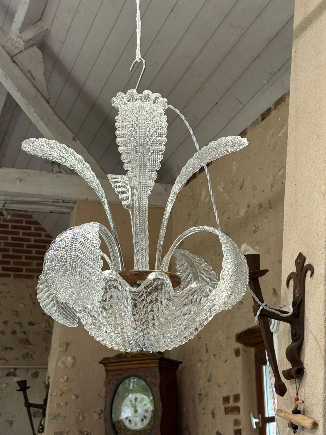 Lustre art déco barovier et toso, en verre de murano, années  1940