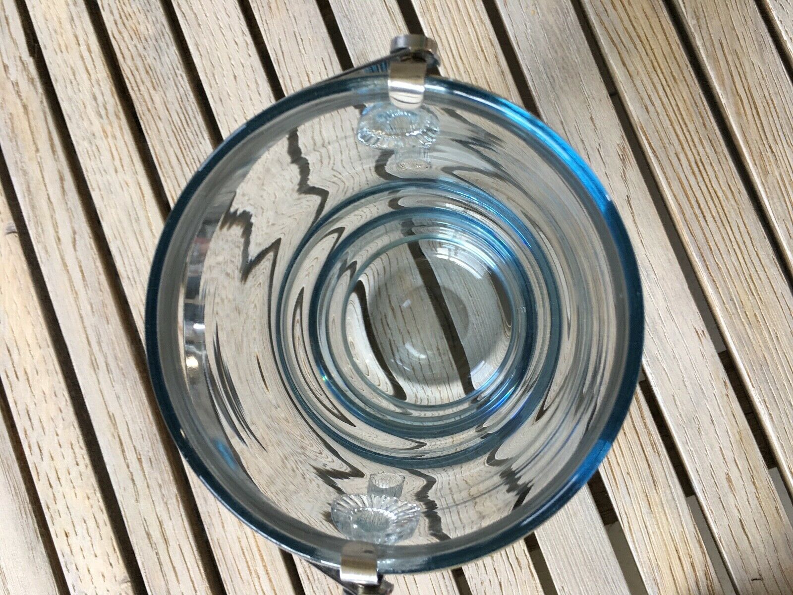 Sceau à glace en verre vintage art deco