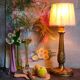 Pied de lampe bois tourné sculpté patiné ancien