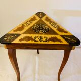 Side table in precious wood marquetry Italy 1950