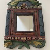 Indian colored wooden mirror