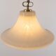 Large suspended brass luminaire from Limburg with opaline glass, Germany, 1970s.
