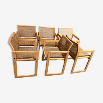6 cannate chairs