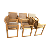 6 chaises cannées