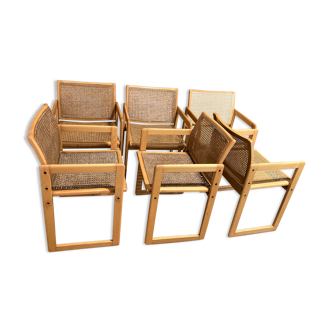 6 cannate chairs