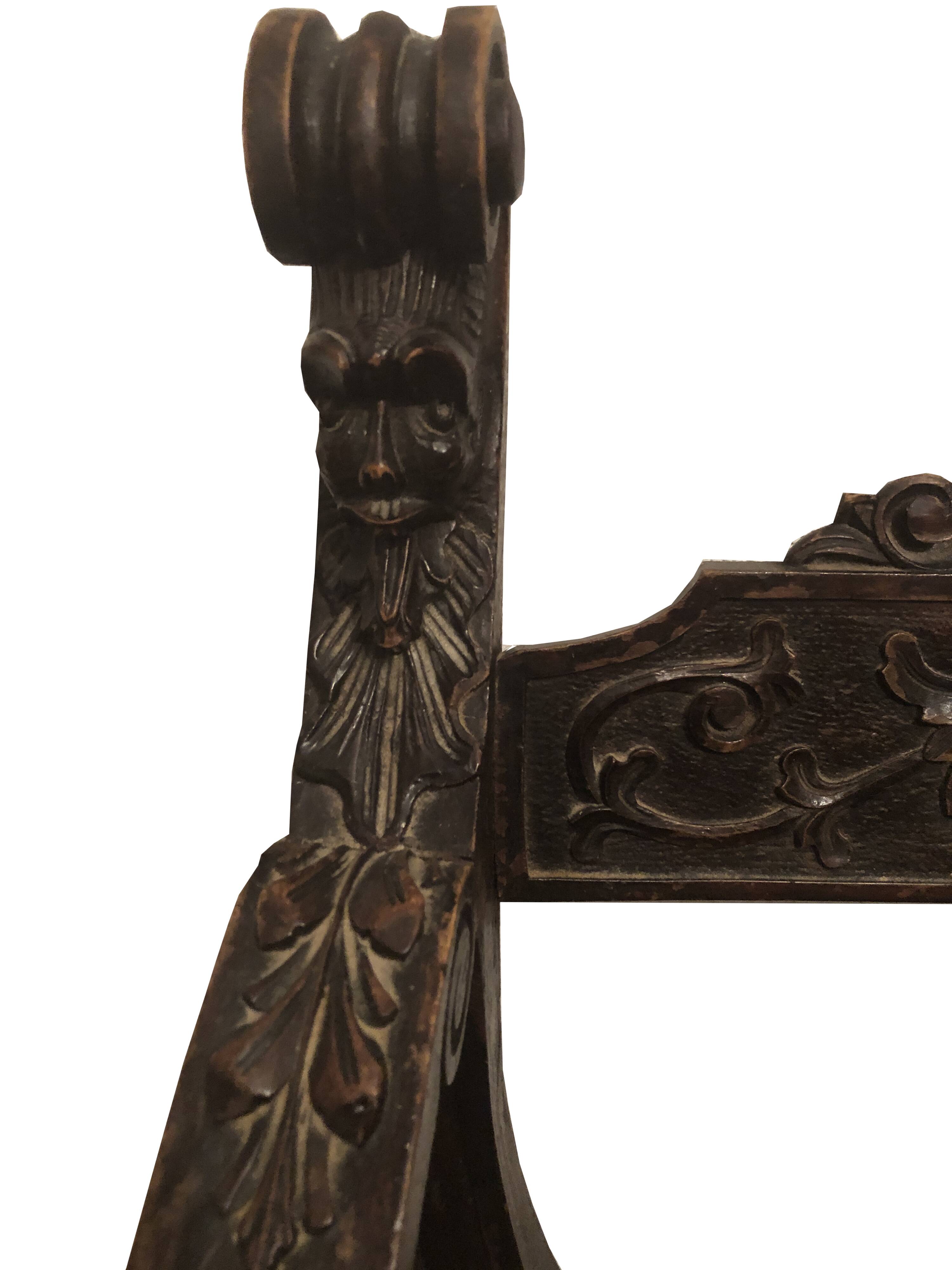 Fauteuil ancien Dagobert curule