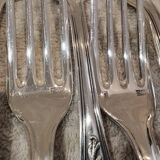 12 silver-plated metal table forks Ercuis Dubarry model