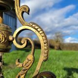 Round table in marble and gilded bronze