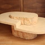 Coffee table with travertine veneer by Maitland-smith, 1970s