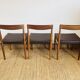 Set of 3 vintage Scandinavian chairs - teak and brown leatherette