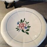 Round hollow plate, old pink model Graziella, Digoin Sarreguemines 1930.