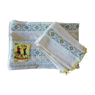 Nappe catalane rectangulaire  12 couverts vintage