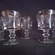Set of 5 engraved Murano wine (or water) glasses, silver rim