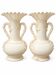Pair of fine cream earthenware vases from Langeais, decorated with vine.