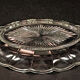 Pressed glass plate with star decoration – Art Deco – (Colonial)