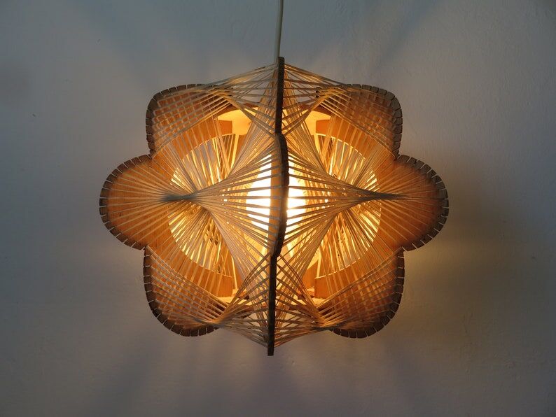 Scandinavian suspension wire and wood 60s 70s