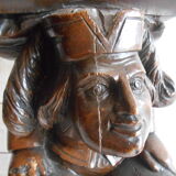 Vintage lamp anthropomorfe carved wood