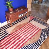 Béni Ouarain rug with stripes and geometric patterns
