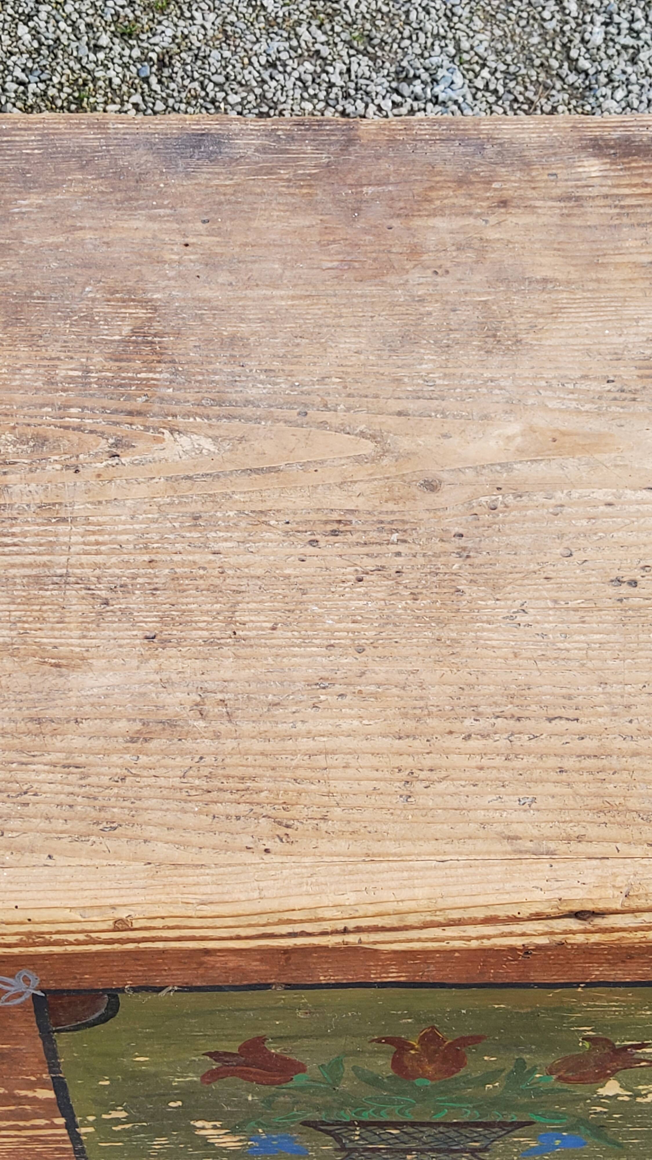 Alsatian polychrome wedding chest eighteenth -nineteenth century